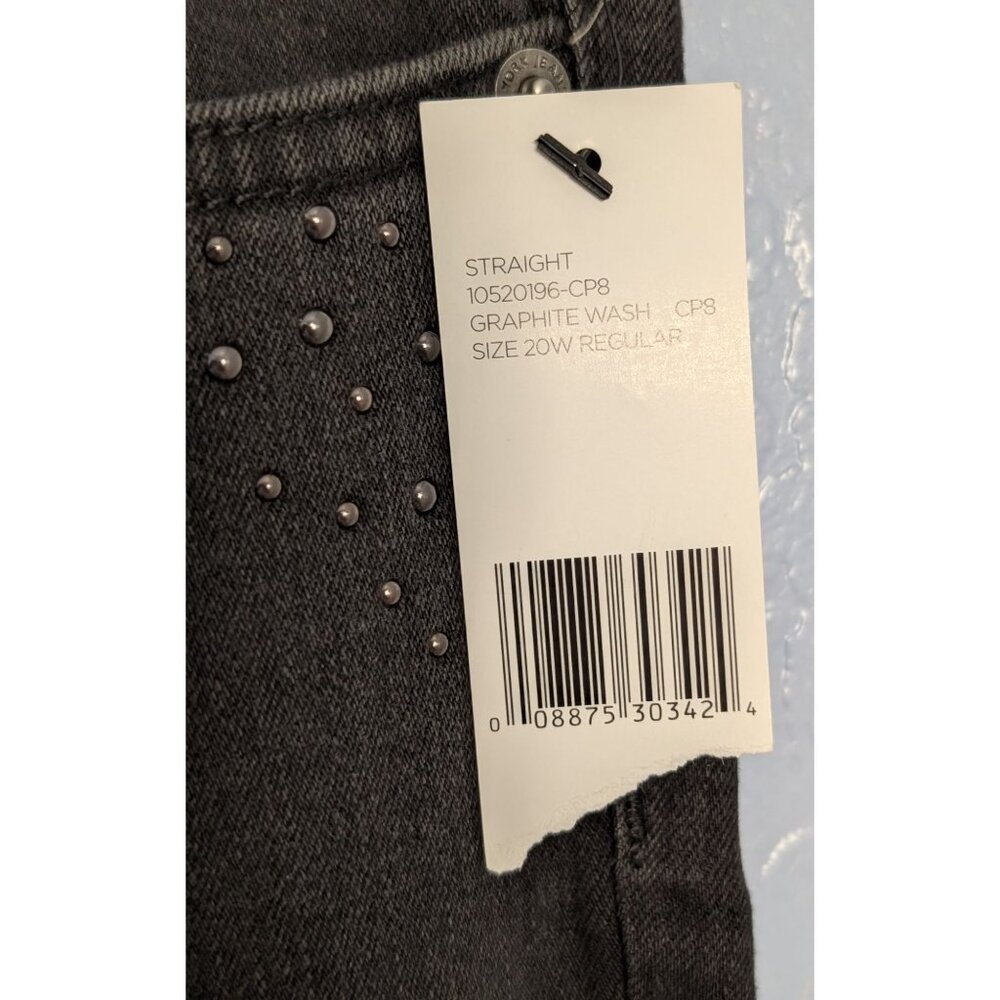 Jones New York Womens Graphite Straight Leg Jeans 20W Regular Secret Slimming Fe - Picture 7 of 14